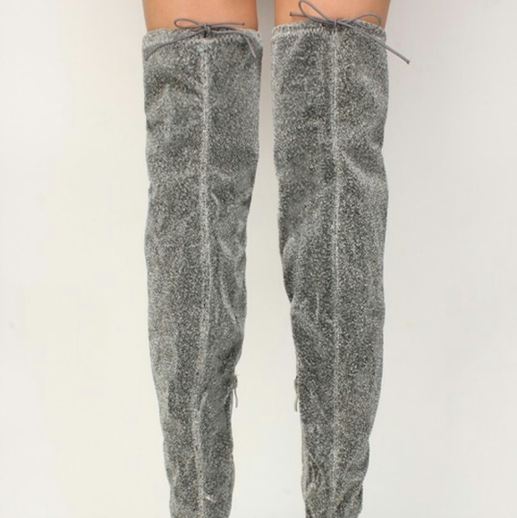 ✨Shiny Silver Thigh High Boots✨ - Picture 8 of 8